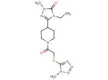 4-ethyl-2-methyl-5-(1-{[(1-methyl-1H-tetrazol-5-yl)thio]acetyl}piperidin-4-yl)-2,4-dihydro-3H-1,2,4-triazol-3-one