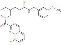 3-{1-[(8-fluoro-2-quinolinyl)carbonyl]-3-piperidinyl}-N-(3-methoxybenzyl)propanamide