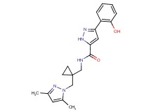 N-({1-[(3,5-dimethyl-1H-pyrazol-1-yl)methyl]cyclopropyl}methyl)-3-(2-hydroxyphenyl)-1H-pyrazole-5-carboxamide