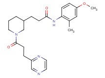 N-(4-methoxy-2-methylphenyl)-3-{1-[3-(2-pyrazinyl)propanoyl]-3-piperidinyl}propanamide