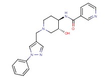 N-{(3R*,4R*)-3-hydroxy-1-[(1-phenyl-1H-pyrazol-4-yl)methyl]piperidin-4-yl}nicotinamide