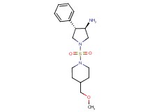 (3R*,4S*)-1-{[4-(methoxymethyl)-1-piperidinyl]sulfonyl}-4-phenyl-3-pyrrolidinamine