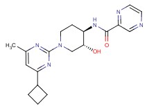 N-[(3R*,4R*)-1-(4-cyclobutyl-6-methylpyrimidin-2-yl)-3-hydroxypiperidin-4-yl]pyrazine-2-carboxamide