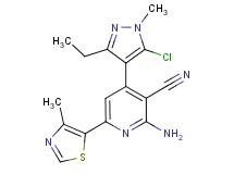 2-amino-4-(5-chloro-3-ethyl-1-methyl-1H-pyrazol-4-yl)-6-(4-methyl-1,3-thiazol-5-yl)nicotinonitrile