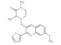 4-{[7-methoxy-2-(2-thienyl)-3-quinolinyl]methyl}-1,3-dimethyl-2-piperazinone