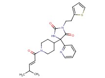 5-{1-[(2E)-4-methyl-2-pentenoyl]-4-piperidinyl}-5-(2-pyridinyl)-3-[2-(2-thienyl)ethyl]-2,4-imidazolidinedione