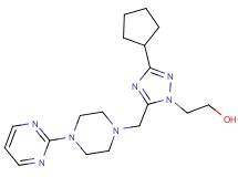 2-{3-cyclopentyl-5-[(4-pyrimidin-2-ylpiperazin-1-yl)methyl]-1H-1,2,4-triazol-1-yl}ethanol