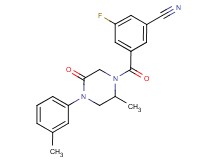 3-fluoro-5-{[2-methyl-4-(3-methylphenyl)-5-oxo-1-piperazinyl]carbonyl}benzonitrile