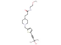 3-(1-{[5-(3-hydroxy-3-methyl-1-butyn-1-yl)-2-thienyl]methyl}-4-piperidinyl)-N-(2-methoxyethyl)propanamide