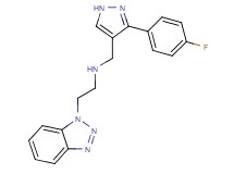 2-(1H-1,2,3-benzotriazol-1-yl)-N-{[3-(4-fluorophenyl)-1H-pyrazol-4-yl]methyl}ethanamine
