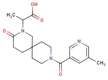 2-{9-[(5-methyl-3-pyridinyl)carbonyl]-3-oxo-2,9-diazaspiro[5.5]undec-2-yl}propanoic acid