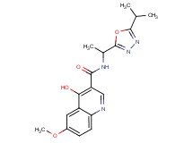 4-hydroxy-N-[1-(5-isopropyl-1,3,4-oxadiazol-2-yl)ethyl]-6-methoxy-3-quinolinecarboxamide