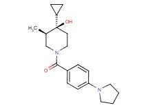 (3R*,4R*)-4-cyclopropyl-3-methyl-1-[4-(1-pyrrolidinyl)benzoyl]-4-piperidinol