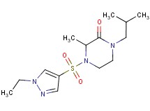 4-[(1-ethyl-1H-pyrazol-4-yl)sulfonyl]-1-isobutyl-3-methyl-2-piperazinone