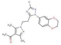 1-(1-{2-[1-(2,3-dihydro-1,4-benzodioxin-6-yl)-1H-1,2,4-triazol-5-yl]ethyl}-3,5-dimethyl-1H-pyrazol-4-yl)ethanone