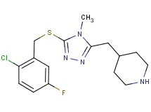 4-({5-[(2-chloro-5-fluorobenzyl)thio]-4-methyl-4H-1,2,4-triazol-3-yl}methyl)piperidine