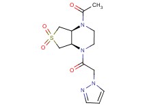 (4aR*,7aS*)-1-acetyl-4-(1H-pyrazol-1-ylacetyl)octahydrothieno[3,4-b]pyrazine 6,6-dioxide