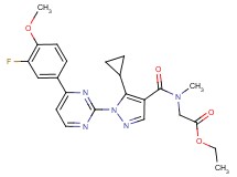 ethyl N-({5-cyclopropyl-1-[4-(3-fluoro-4-methoxyphenyl)-2-pyrimidinyl]-1H-pyrazol-4-yl}carbonyl)-N-methylglycinate
