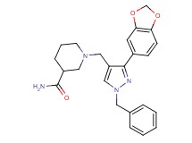 1-{[3-(1,3-benzodioxol-5-yl)-1-benzyl-1H-pyrazol-4-yl]methyl}-3-piperidinecarboxamide