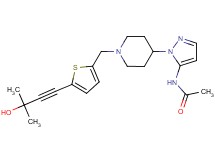 N-[1-(1-{[5-(3-hydroxy-3-methyl-1-butyn-1-yl)-2-thienyl]methyl}-4-piperidinyl)-1H-pyrazol-5-yl]acetamide