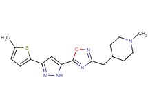 1-methyl-4-({5-[3-(5-methyl-2-thienyl)-1H-pyrazol-5-yl]-1,2,4-oxadiazol-3-yl}methyl)piperidine