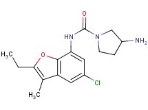 3-amino-N-(5-chloro-2-ethyl-3-methyl-1-benzofuran-7-yl)-1-pyrrolidinecarboxamide hydrochloride
