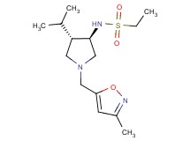 N-{rel-(3R,4S)-4-isopropyl-1-[(3-methyl-5-isoxazolyl)methyl]-3-pyrrolidinyl}ethanesulfonamide hydrochloride