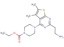 ethyl 4-[2-(2-aminoethyl)-5,6-dimethylthieno[2,3-d]pyrimidin-4-yl]piperazine-1-carboxylate