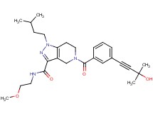 5-[3-(3-hydroxy-3-methyl-1-butyn-1-yl)benzoyl]-N-(2-methoxyethyl)-1-(3-methylbutyl)-4,5,6,7-tetrahydro-1H-pyrazolo[4,3-c]pyridine-3-carboxamide