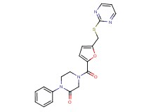 1-phenyl-4-{5-[(2-pyrimidinylthio)methyl]-2-furoyl}-2-piperazinone