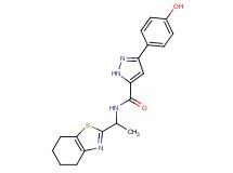 3-(4-hydroxyphenyl)-N-[1-(4,5,6,7-tetrahydro-1,3-benzothiazol-2-yl)ethyl]-1H-pyrazole-5-carboxamide