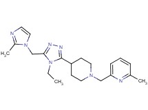 2-[(4-{4-ethyl-5-[(2-methyl-1H-imidazol-1-yl)methyl]-4H-1,2,4-triazol-3-yl}piperidin-1-yl)methyl]-6-methylpyridine