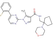 1-[4-(2-fluorophenyl)-2-pyrimidinyl]-5-methyl-N-{[1-(4-morpholinyl)cyclopentyl]methyl}-1H-pyrazole-4-carboxamide