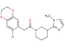 1-[(7-chloro-2,3-dihydro-1,4-benzodioxin-6-yl)acetyl]-3-(1-methyl-1H-imidazol-2-yl)piperidine