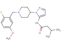 N-{1-[1-(2-fluoro-5-methoxybenzyl)-4-piperidinyl]-1H-pyrazol-5-yl}-3-methylbutanamide