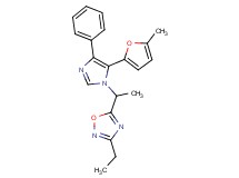 3-ethyl-5-{1-[5-(5-methyl-2-furyl)-4-phenyl-1H-imidazol-1-yl]ethyl}-1,2,4-oxadiazole
