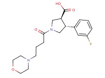 (3S*,4R*)-4-(3-fluorophenyl)-1-(4-morpholin-4-ylbutanoyl)pyrrolidine-3-carboxylic acid