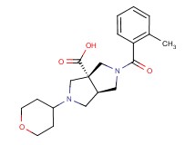 (3aR*,6aR*)-2-(2-methylbenzoyl)-5-(tetrahydro-2H-pyran-4-yl)hexahydropyrrolo[3,4-c]pyrrole-3a(1H)-carboxylic acid