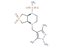 (4aR*,7aS*)-1-(methylsulfonyl)-4-[(1,3,5-trimethyl-1H-pyrazol-4-yl)methyl]octahydrothieno[3,4-b]pyrazine 6,6-dioxide