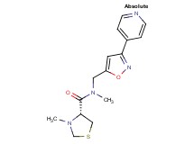(4R)-N,3-dimethyl-N-{[3-(4-pyridinyl)-5-isoxazolyl]methyl}-1,3-thiazolidine-4-carboxamide