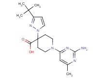 1-(2-amino-6-methylpyrimidin-4-yl)-4-(3-tert-butyl-1H-pyrazol-1-yl)piperidine-4-carboxylic acid