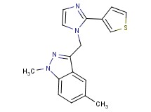 1,5-dimethyl-3-{[2-(3-thienyl)-1H-imidazol-1-yl]methyl}-1H-indazole