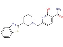 6-{[3-(1,3-benzothiazol-2-yl)-1-piperidinyl]methyl}-2-hydroxynicotinamide