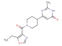 6-{1-[(5-ethyl-1,3-oxazol-4-yl)carbonyl]piperidin-4-yl}-2-methylpyrimidin-4(3H)-one
