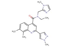N-ethyl-7,8-dimethyl-N-[(1-methyl-1H-imidazol-2-yl)methyl]-2-(1-methyl-1H-pyrazol-4-yl)quinoline-4-carboxamide