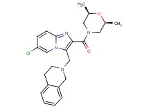 2-[(6-chloro-2-{[(2R*,6S*)-2,6-dimethyl-4-morpholinyl]carbonyl}imidazo[1,2-a]pyridin-3-yl)methyl]-1,2,3,4-tetrahydroisoquinoline