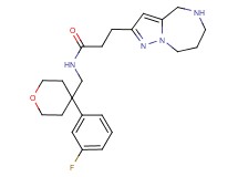 N-{[4-(3-fluorophenyl)tetrahydro-2H-pyran-4-yl]methyl}-3-(5,6,7,8-tetrahydro-4H-pyrazolo[1,5-a][1,4]diazepin-2-yl)propanamide hydrochloride