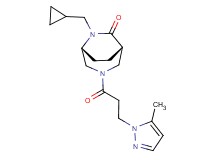 (1S*,5R*)-6-(cyclopropylmethyl)-3-[3-(5-methyl-1H-pyrazol-1-yl)propanoyl]-3,6-diazabicyclo[3.2.2]nonan-7-one