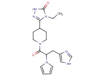 4-ethyl-5-{1-[3-(1H-imidazol-4-yl)-2-(1H-pyrrol-1-yl)propanoyl]piperidin-4-yl}-2,4-dihydro-3H-1,2,4-triazol-3-one