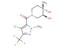 (3S*,4S*)-1-{[4-chloro-1-methyl-3-(trifluoromethyl)-1H-pyrazol-5-yl]carbonyl}-4-methylpiperidine-3,4-diol